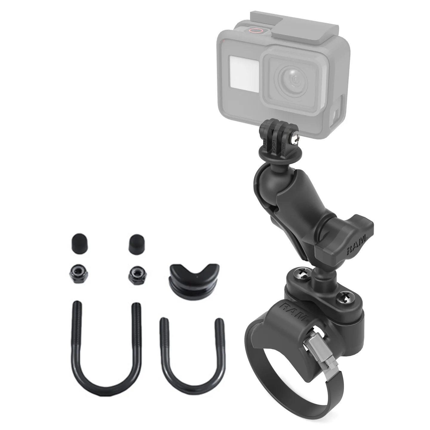RAM-B-149Z-2-GOP1U - RAM Mounts ATV/UTV Handlebar U-Bolt Mount with Action Camera Adapter - Image 2