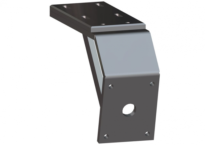 Deck Mount Short-Short 8 inch Aft 6 inch Drop Black