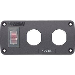 Blue Sea 4364 Water Resistant Accessory Panel - 15A Circuit Breaker, 2x Blank Apertures