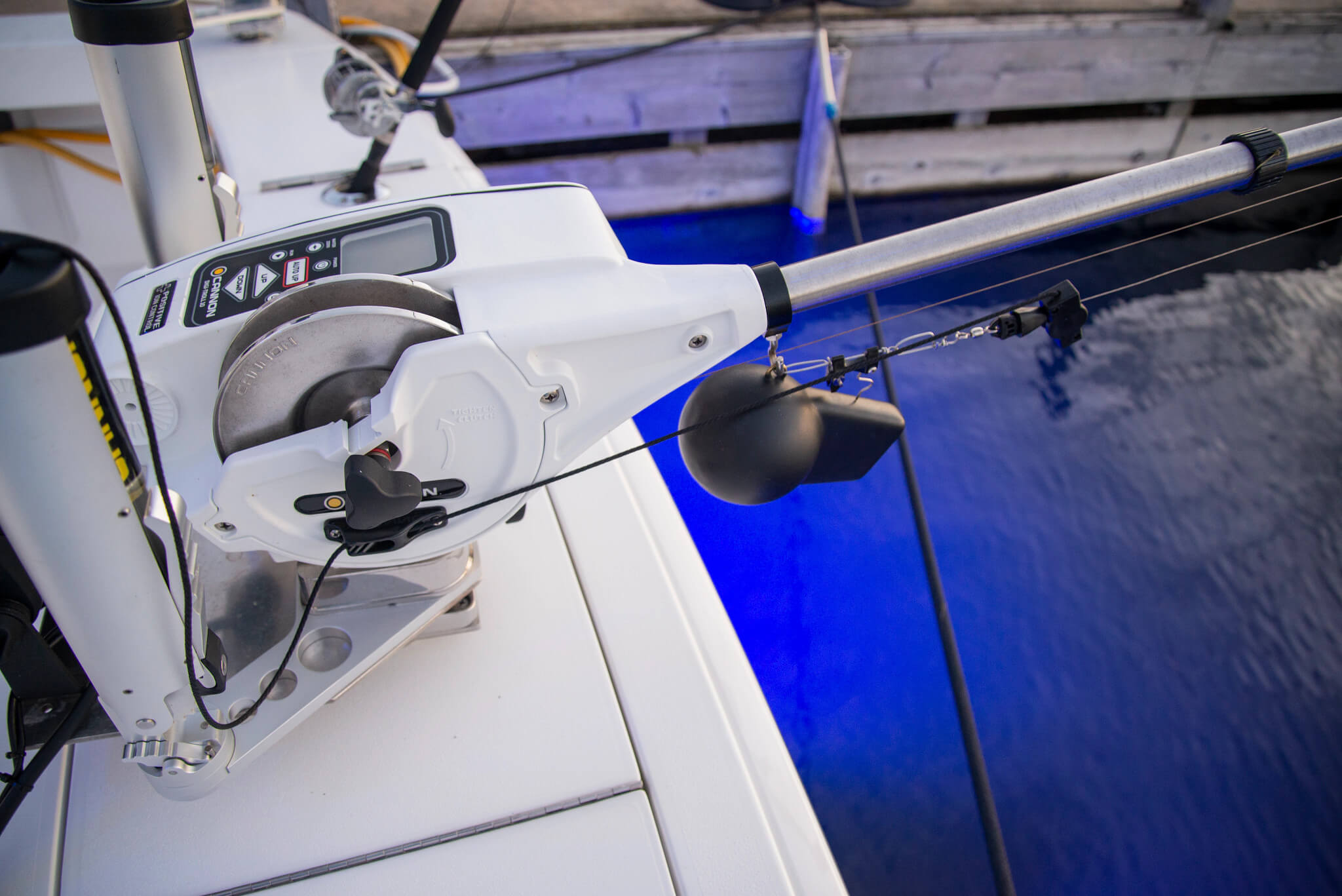 Cannon downrigger on boat