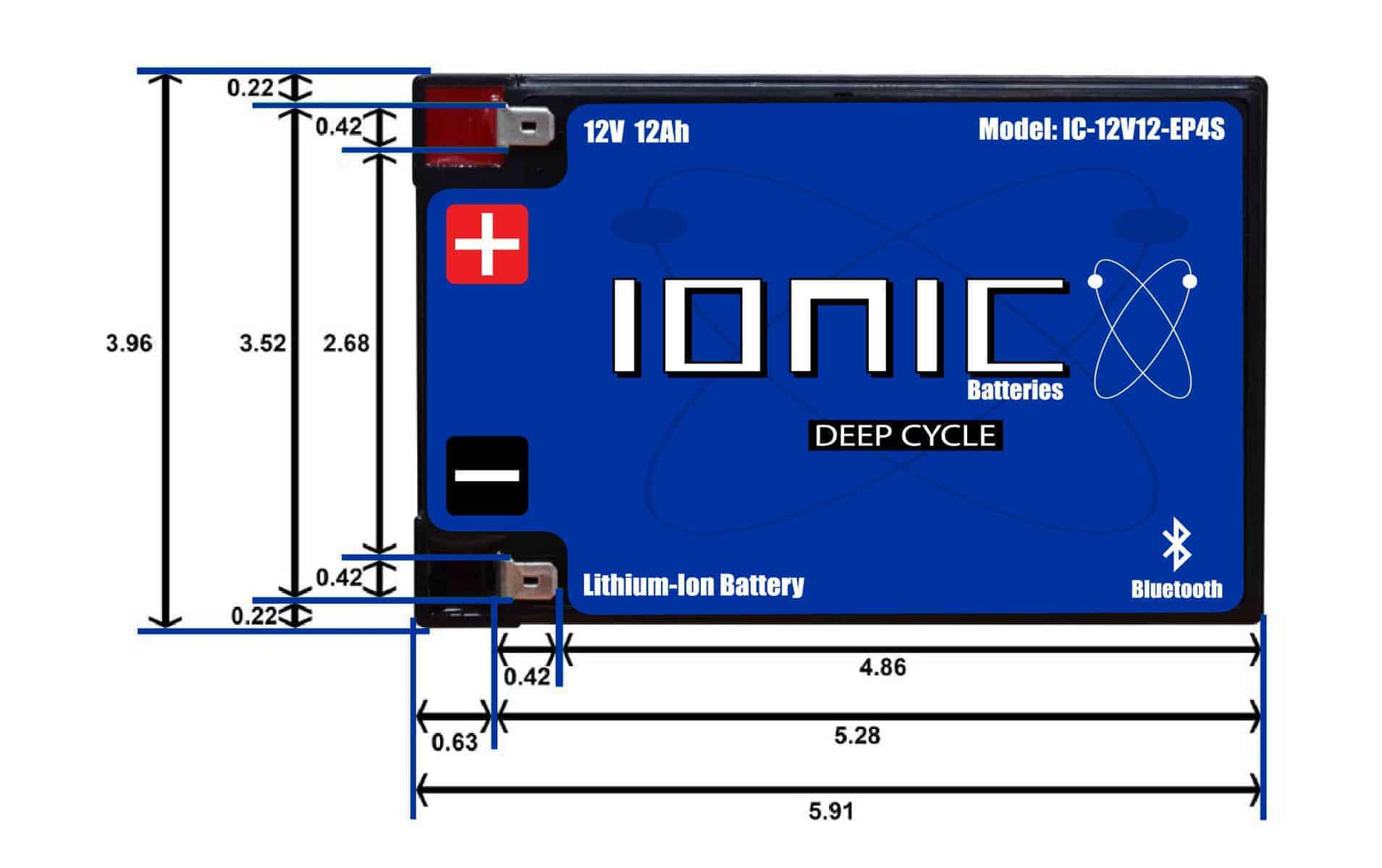 12V 12Ah Deep Cycle Battery With Bluetooth - Image 3